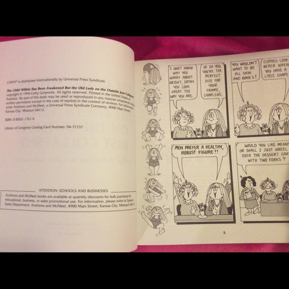 Original Cathy Guisewite cartoon drawing&books - Picture 4 of 4